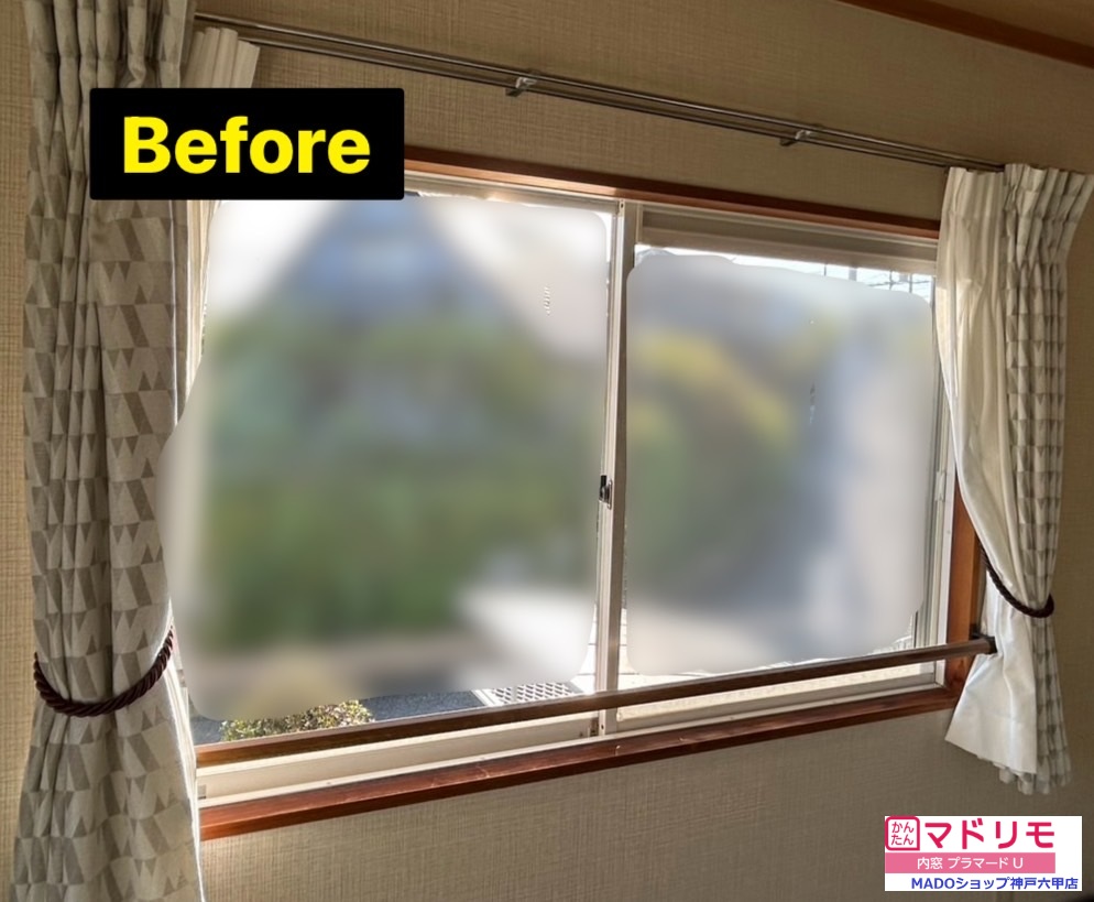 和室西の窓<br />
<br />
中サイズ(窓面積1.6㎡以上2.8㎡未満)