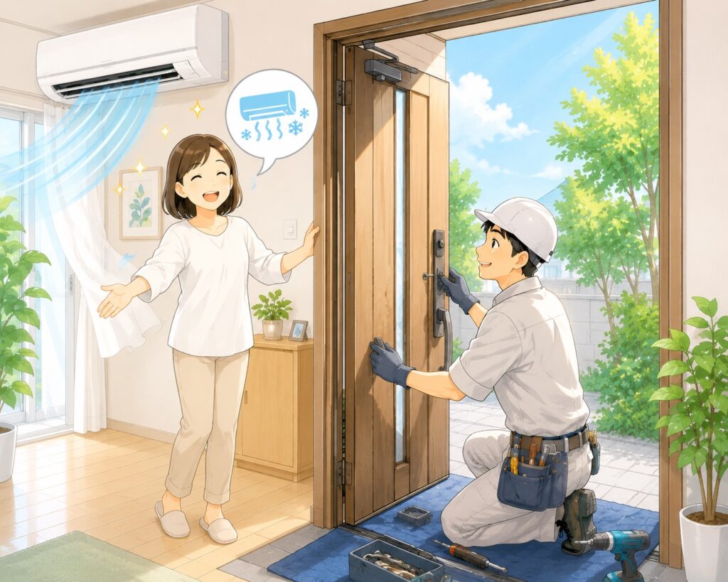夏場の施工ではスタッフの熱中症予防として、可能な範囲で空調へのご協力をお願いいたします★