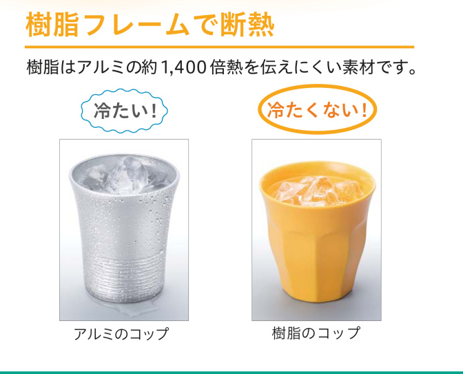 樹脂フレームで作成されたウチリモは真冬に触っても冷たくない！